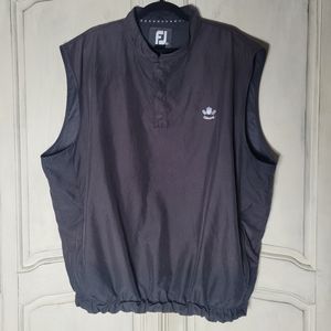 FJ FootJoy Vest Mens 1/4 Button Soft Shell Rain Jacket Oakwood Golf Logo *sz XL*